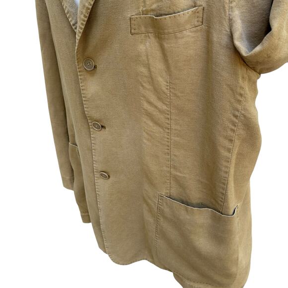 Johnston & Murphy Linen Blend Jacket Sz XL Beige Lightweight 3 Button Casual - Picture 6 of 12